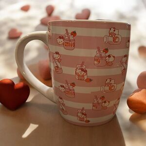 Hello Kitty Oversized Mug 25oz Pink Strawberry Milk Sanrio Ceramic Cup New